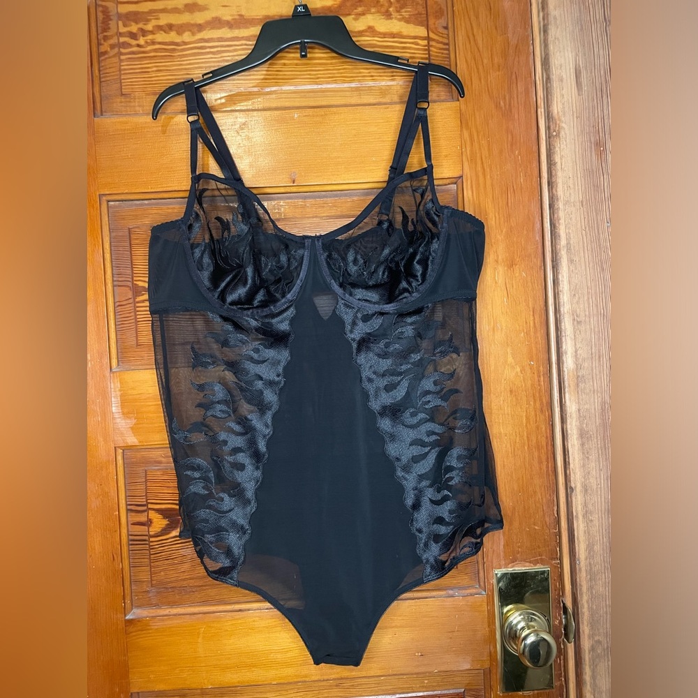 Torrid Black Flame Bodysuit